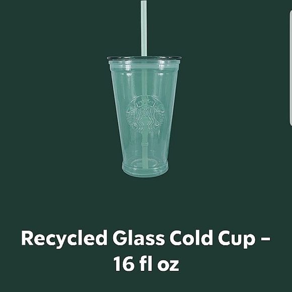 Starbucks Green Frosted Recycled Glass Tumbler 16oz NWT - Picture 9 of 9